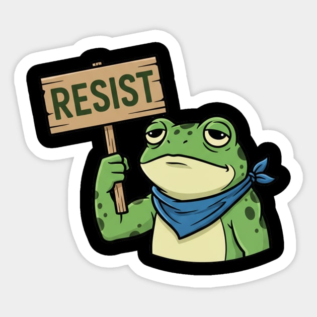Resist-Frog-Portland-Protest-Activist Sticker by ArtistTee ⭐⭐⭐⭐⭐